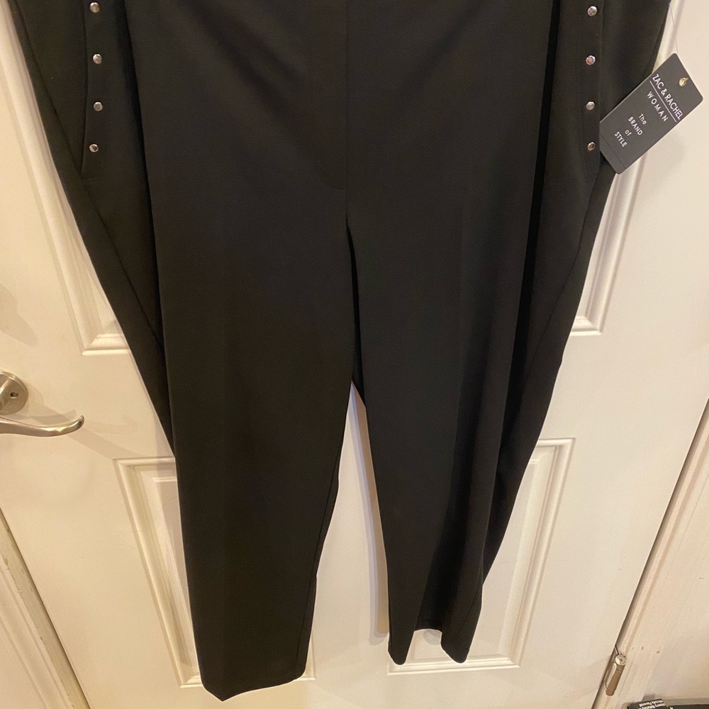 Zac & Rachel Black Women's Trousers with Button Detail